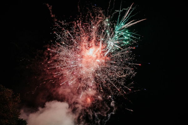 Feuerwerk auf einer Party.